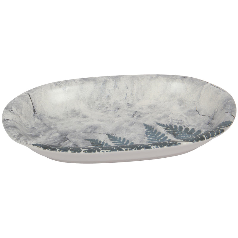 Ceramic Serving Platter. Salad Appetizer Dishes. Decorative Pine Marbled Pattern. (Set of 4)