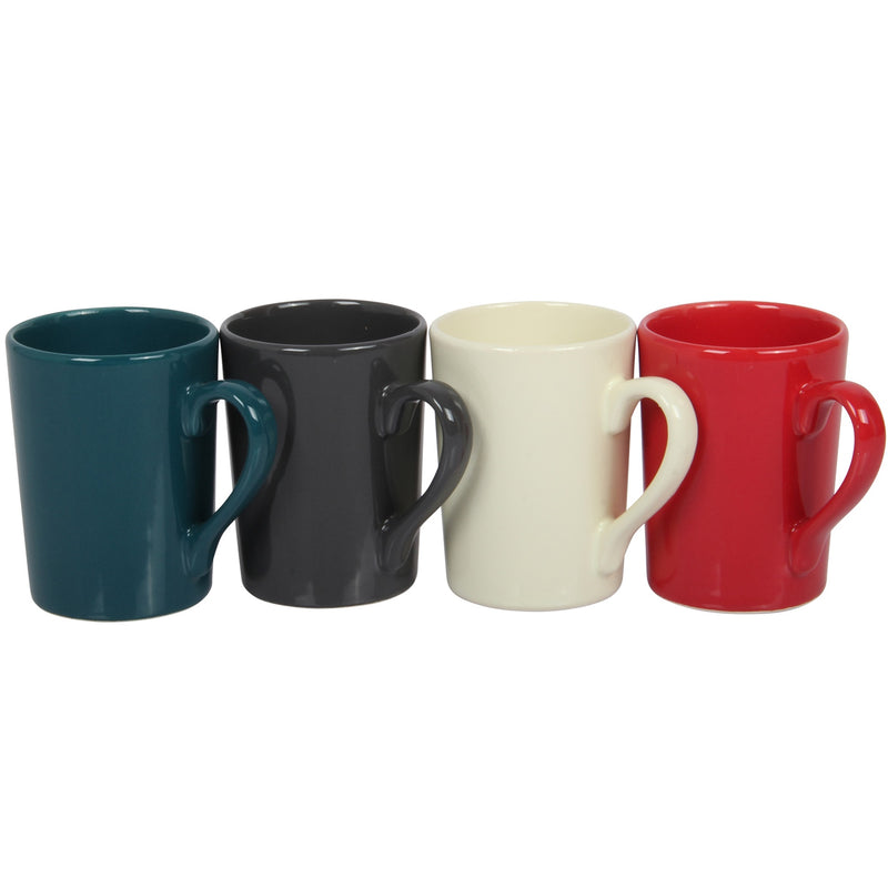 Stoneware Coloured Coffee Cups. Espresso Mugs. (Pack of 4) (150 cc/ml)
