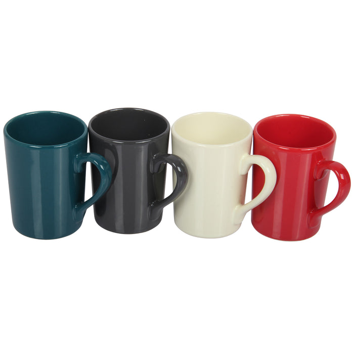 Stoneware Coloured Coffee Cups. Espresso Mugs. (Pack of 4) (150 cc/ml)