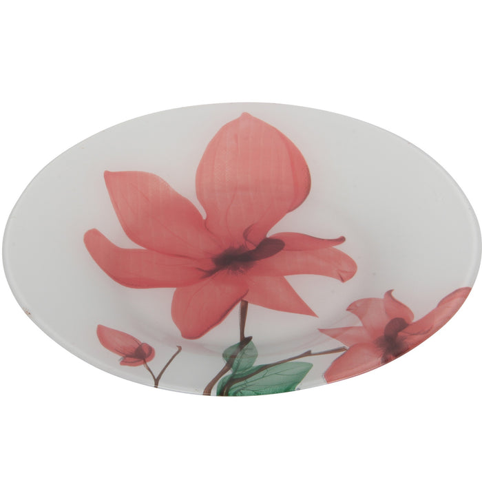 Flower Pattern Glass Cake Plate. Decorative Serving Plate. (Set of 12)