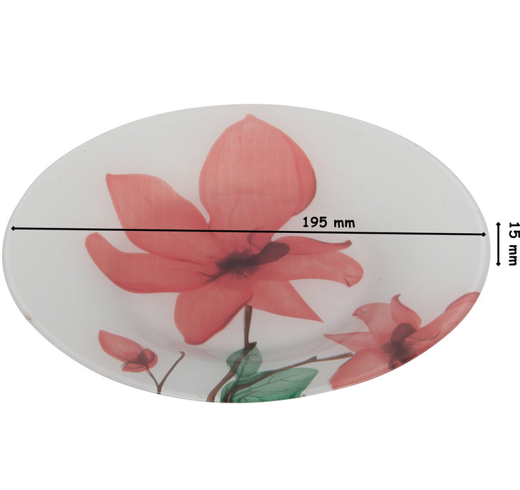 Flower Pattern Glass Cake Plate. Decorative Serving Plate. (Set of 12)