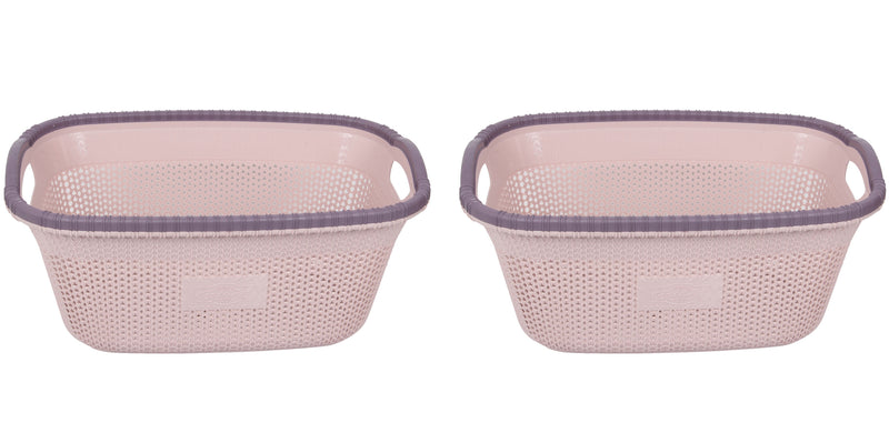 2x Rattan Style Rectangular Laundry Basket