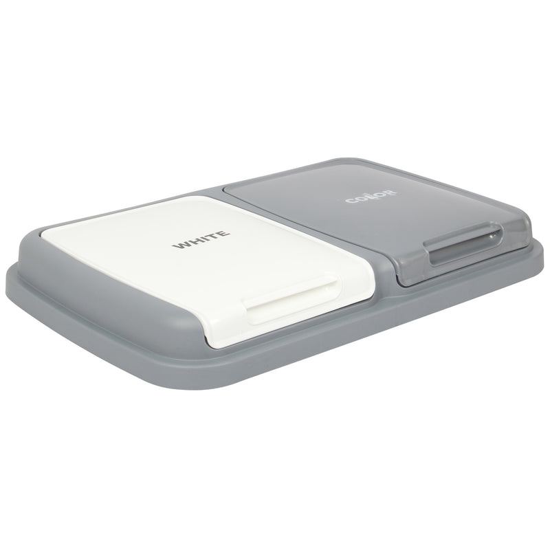 Double Rubbish Waste Bin Lid. Replacement Flat Lids. (Grey & White)