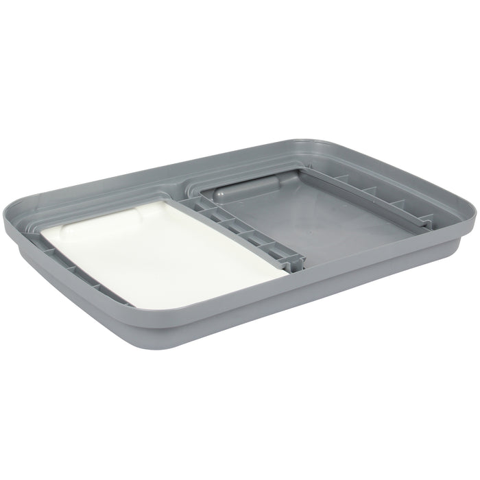 Double Rubbish Waste Bin Lid. Replacement Flat Lids. (Grey & White)