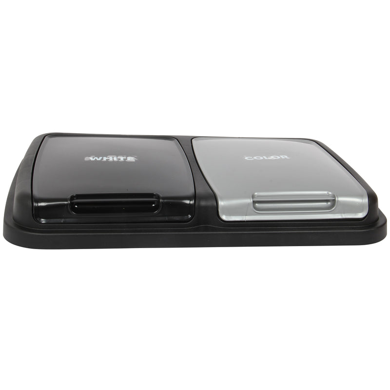 Double Rubbish Waste Bin Lid. Replacement Flat Lids. (Black & Grey)