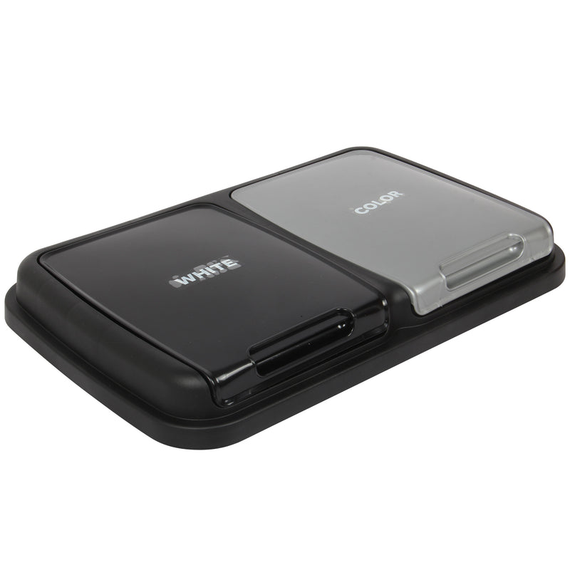 Double Rubbish Waste Bin Lid. Replacement Flat Lids. (Black & Grey)