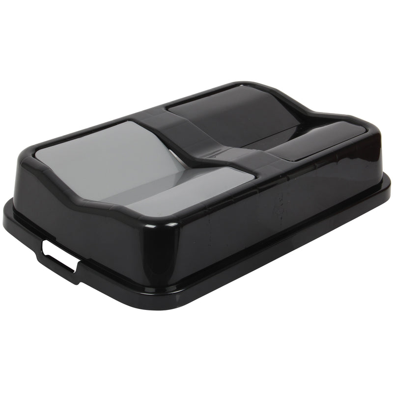 Double Rubbish Waste Bin Lid. Butterfly Replacement Lids. (Black & Grey)