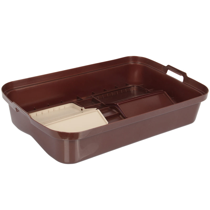 Double Rubbish Waste Bin Lid. Butterfly Replacement Lids. (Beige & Brown)