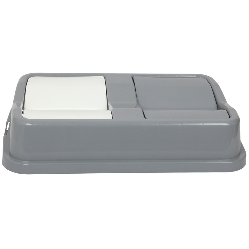 Double Rubbish Waste Bin Lid. Butterfly Replacement Lids. (Grey & White)
