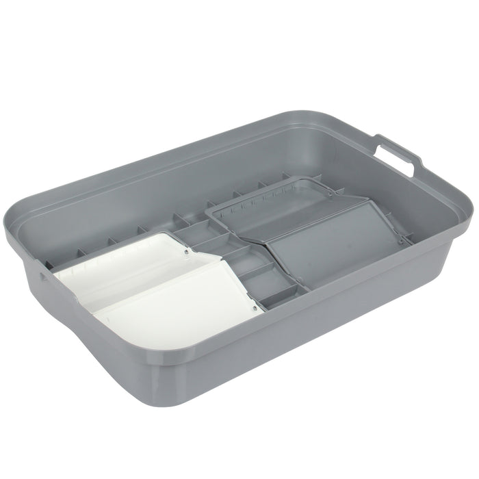 Double Rubbish Waste Bin Lid. Butterfly Replacement Lids. (Grey & White)