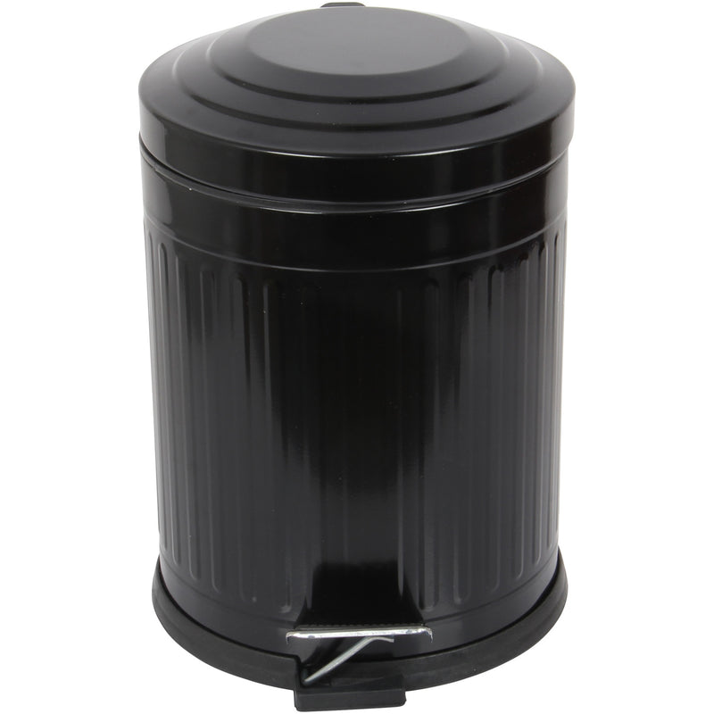 5L Pedal Bin with Soft Close Lid. Removable Bucket. Waste Dustbin. (Black)
