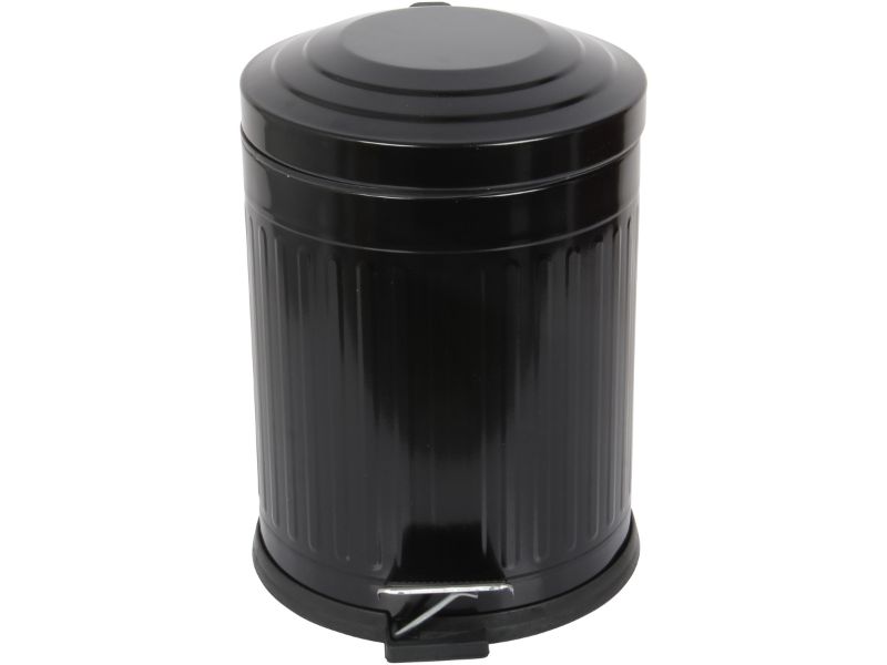 5L Pedal Bin with Soft Close Lid. Removable Bucket. Waste Dustbin. (Black)