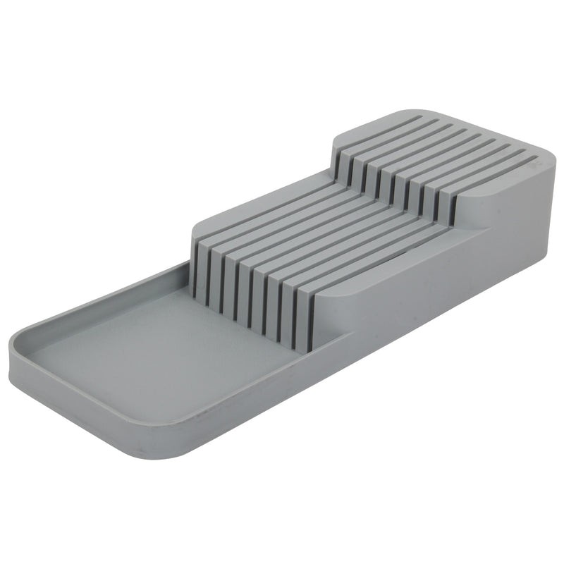 Knife Organiser. 2-Tier Horizontal Knife Block. Drawer Organizer. (Grey)