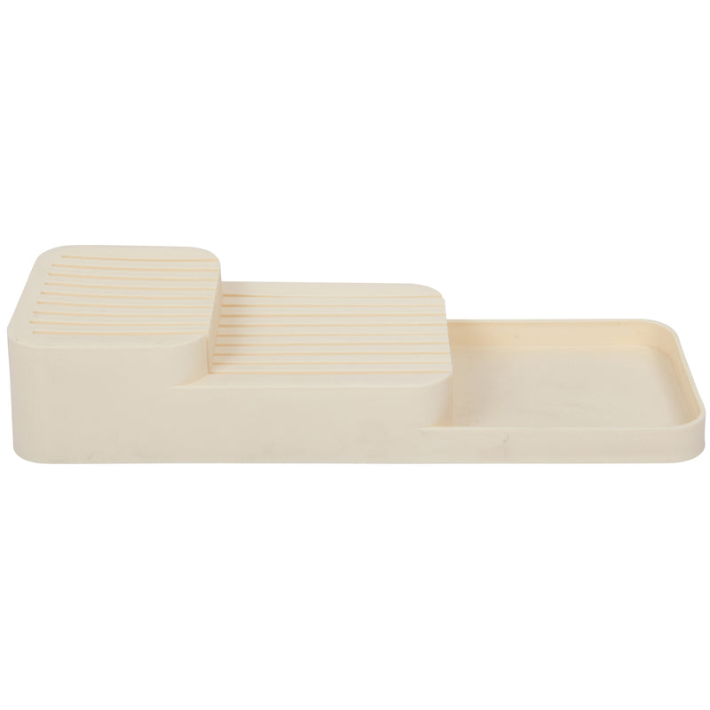 Knife Organiser. 2-Tier Horizontal Knife Block. Drawer Organizer. (Cream)