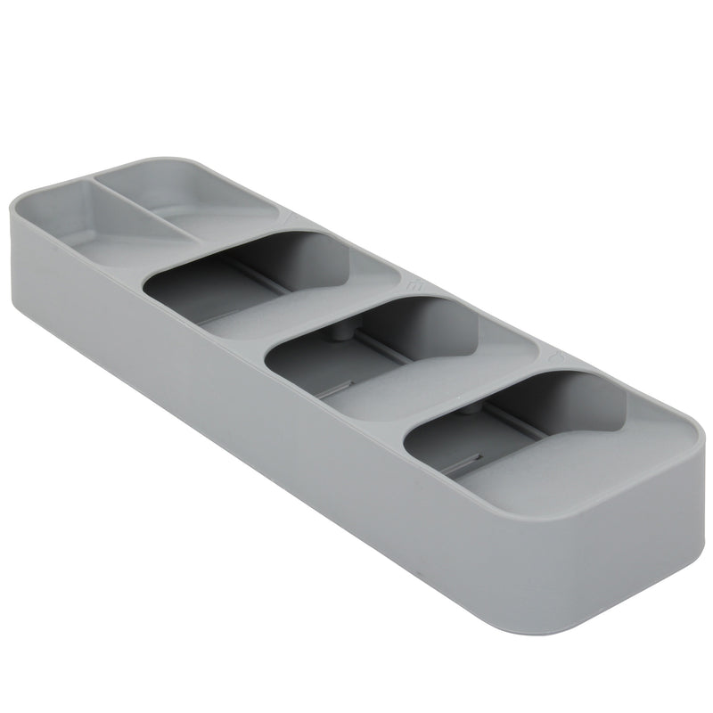 Cutlery Organiser. 5 Compartment Small Cutlery Tray. Drawer Organiser. (Grey)