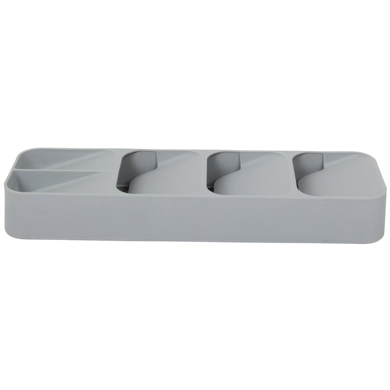 Cutlery Organiser. 5 Compartment Small Cutlery Tray. Drawer Organiser. (Grey)