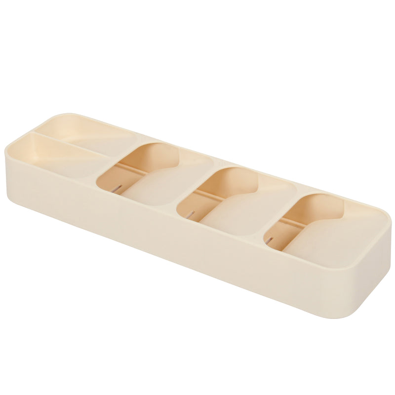 Cutlery Organiser. 5 Compartment Small Cutlery Tray. Drawer Organiser. (Cream)