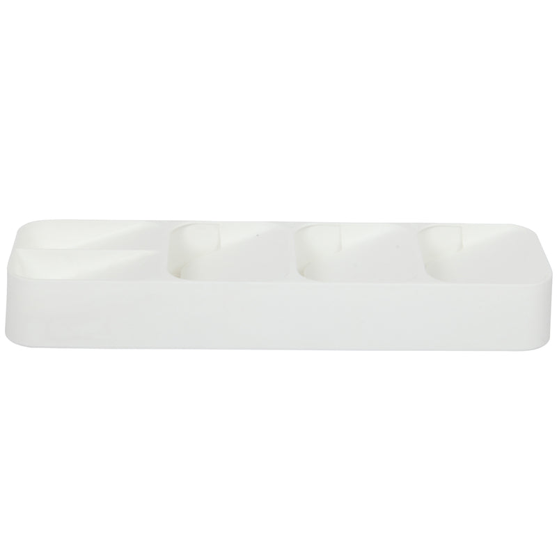 Cutlery Organiser. 5 Compartment Small Cutlery Tray. Drawer Organiser. (White)