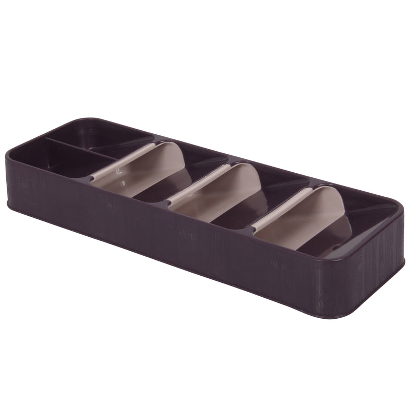 Cutlery Organiser. 5 Compartment Cutlery Tray. Drawer Organiser. (Purple)