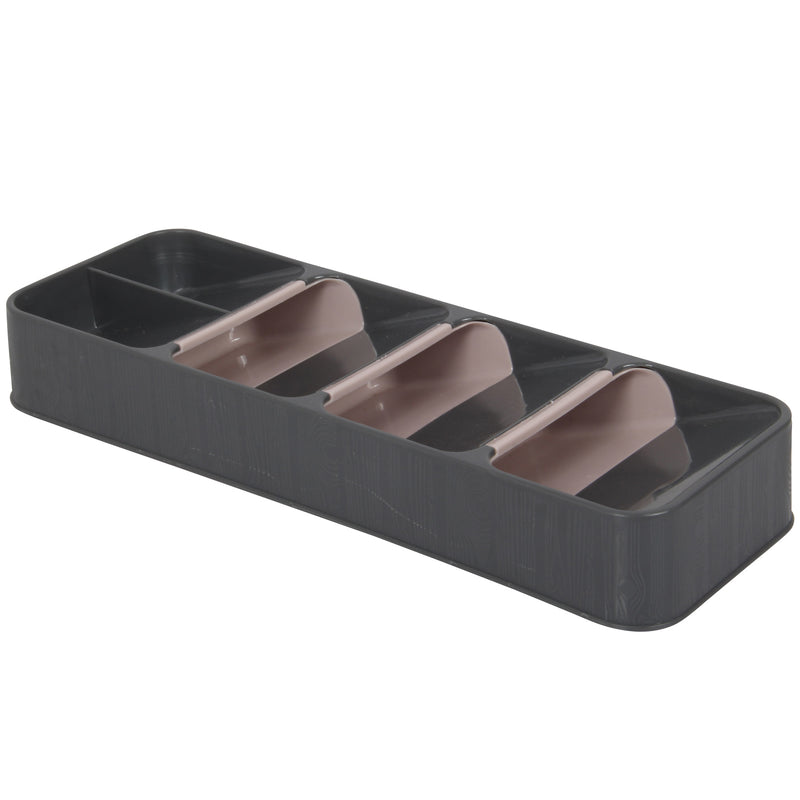 Cutlery Organiser. 5 Compartment Cutlery Tray. Drawer Organiser. (Antrasit)