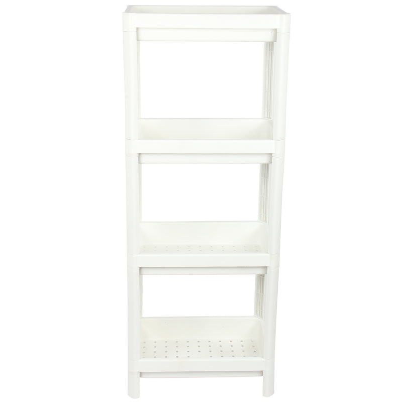 Kitchen Bathroom Shelf Organiser. 4 Tier Vegetable Rack Unit. (White)