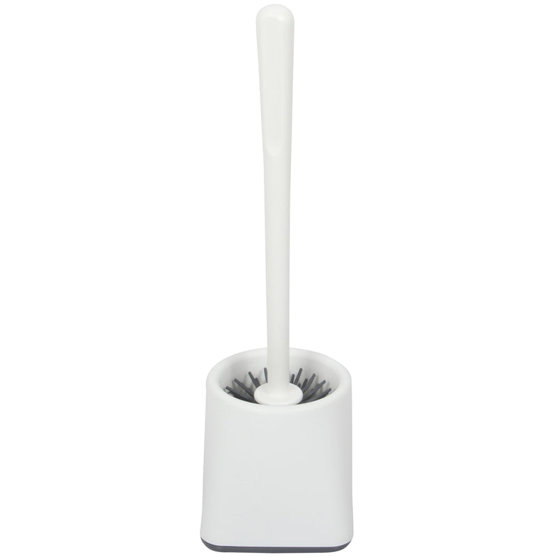 Silicone Toilet Brush. Toilet Brush with Holder. Square Toilet Brush. (White)