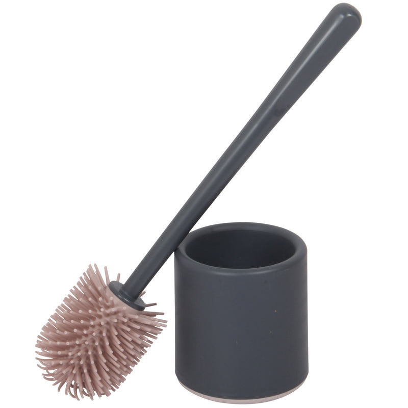 Silicone Toilet Brush. Toilet Brush with Holder. Round Toilet Brush. (Antrasit)
