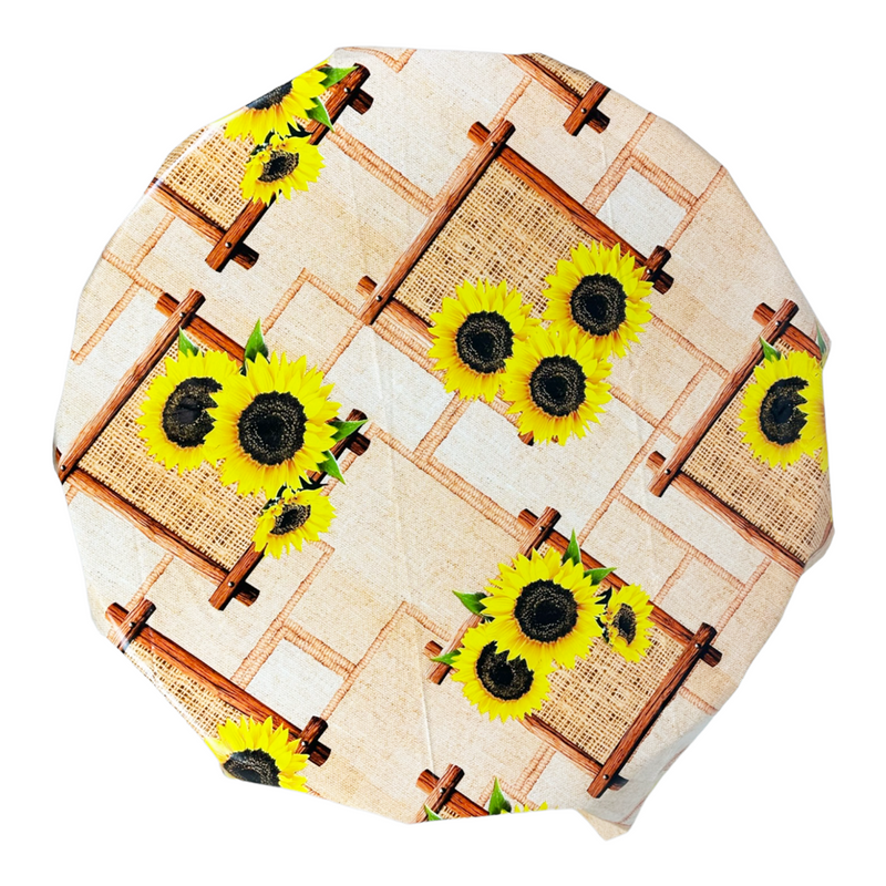 Round Tablecloth. (140 cm) Wipe Clean PVC Table Cloth. Waterproof Table Cover.