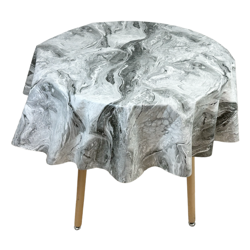 Round Tablecloth. (140 cm) Wipe Clean PVC Table Cloth. Waterproof Table Cover.