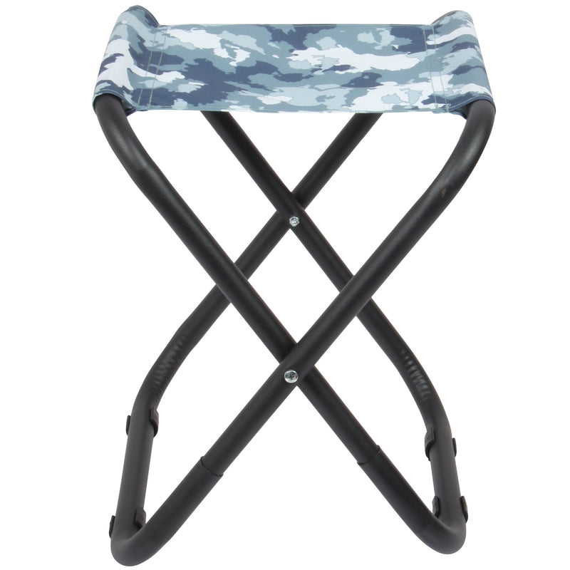 Blue Camouflage Folding Strong Camping Stool. Light-Weight Outdoor Fishing Seat.