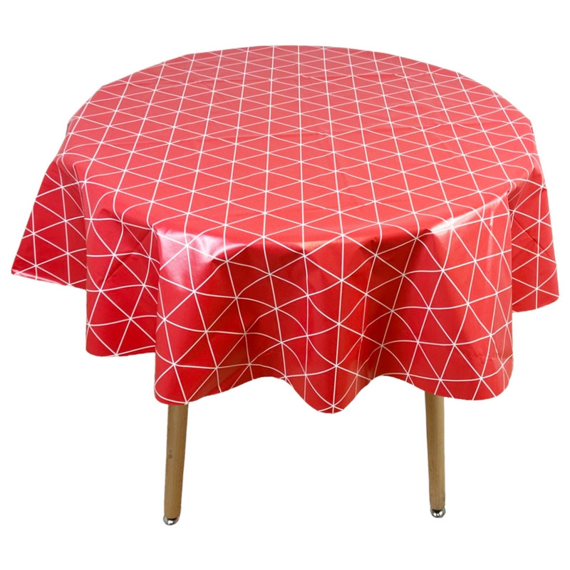 Round Tablecloth. (140 cm) Wipe Clean PVC Table Cloth. Waterproof Table Cover.