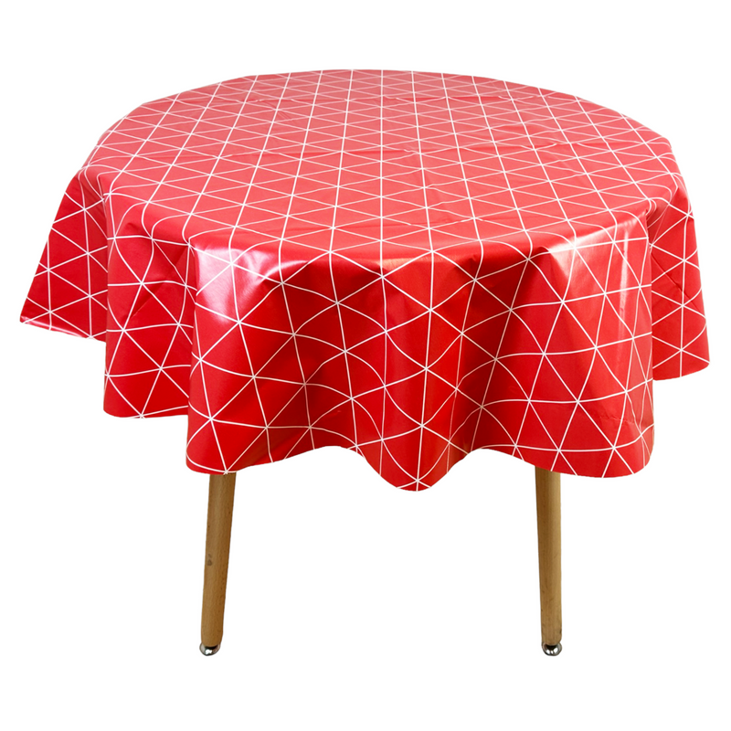 Round Tablecloth. (140 cm) Wipe Clean PVC Table Cloth. Waterproof Table Cover.