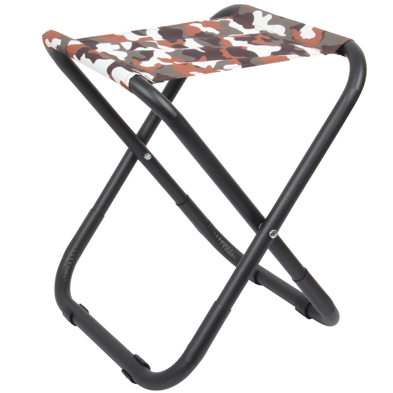 Brown Camouflage Folding Strong Camping Stool. Light-Weight Outdoor Fishing Seat.