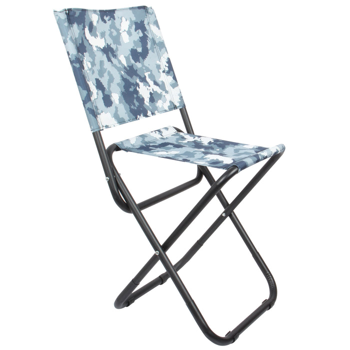 Folding Stool with Backrest. Camping Stool. Lightweight Fishing Seat Stool. (Blue)