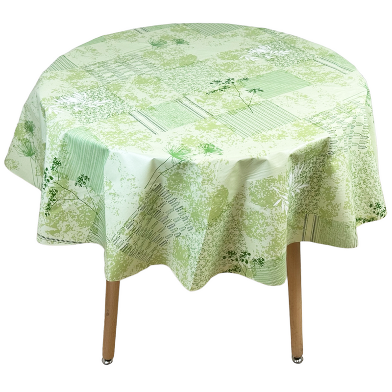 Round Tablecloth. (140 cm) Wipe Clean PVC Table Cloth. Waterproof Table Cover.