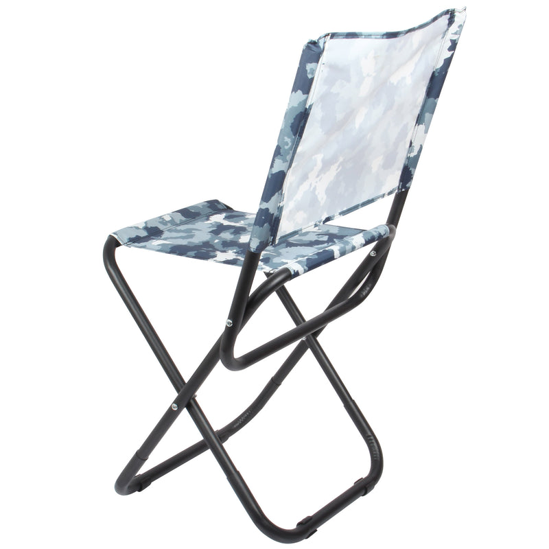 Folding Stool with Backrest. Camping Stool. Lightweight Fishing Seat Stool. (Blue)