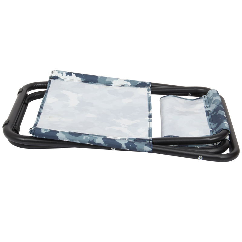 Folding Stool with Backrest. Camping Stool. Lightweight Fishing Seat Stool. (Blue)