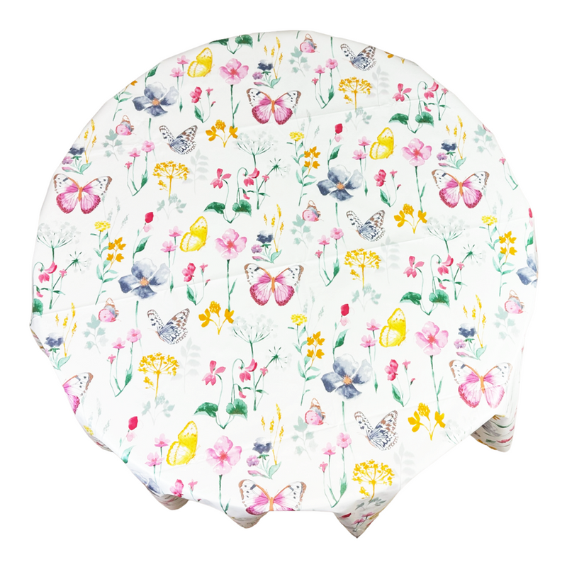 Round Tablecloth. (140 cm) Wipe Clean PVC Table Cloth. Waterproof Table Cover.