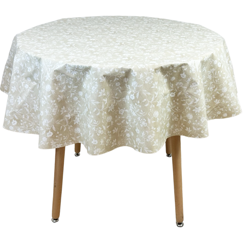Round Tablecloth. (140 cm) Wipe Clean PVC Table Cloth. Waterproof Table Cover.