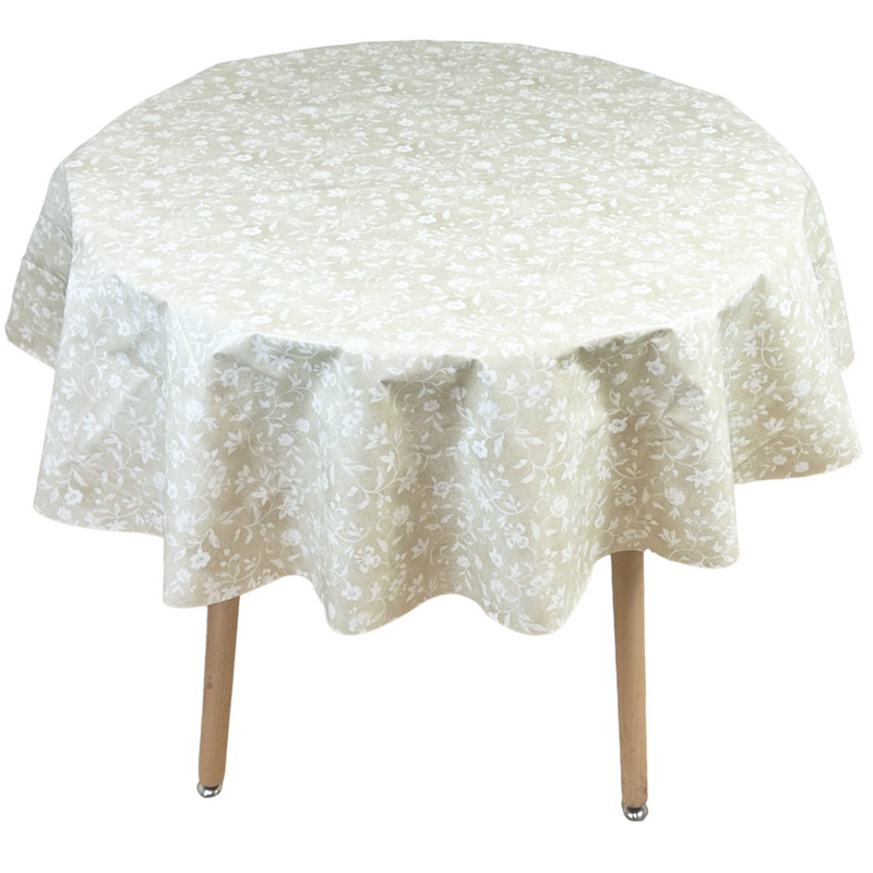 Round Tablecloth. (140 cm) Wipe Clean PVC Table Cloth. Waterproof Table Cover.