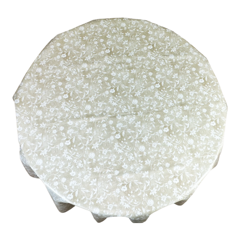 Round Tablecloth. (140 cm) Wipe Clean PVC Table Cloth. Waterproof Table Cover.