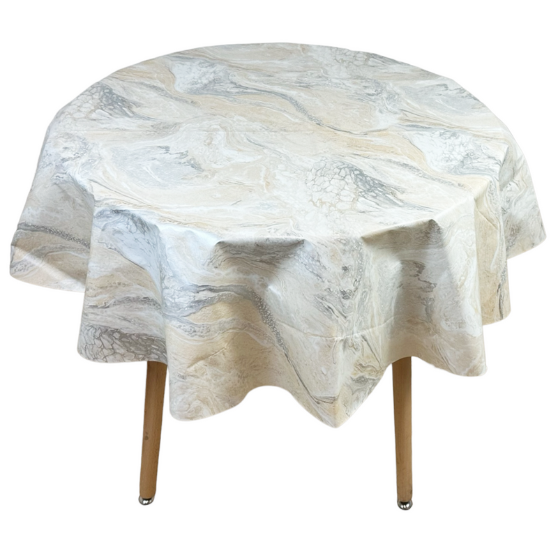Round Tablecloth. (140 cm) Wipe Clean PVC Table Cloth. Waterproof Table Cover.