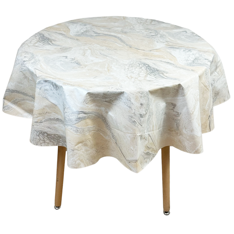 Round Tablecloth. (140 cm) Wipe Clean PVC Table Cloth. Waterproof Table Cover.