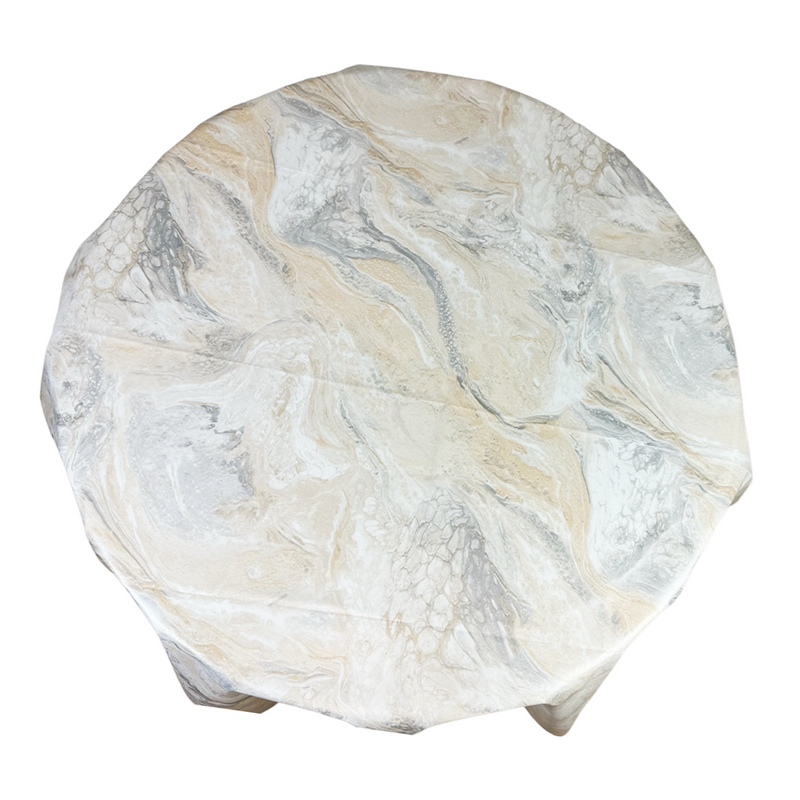 Round Tablecloth. (140 cm) Wipe Clean PVC Table Cloth. Waterproof Table Cover.