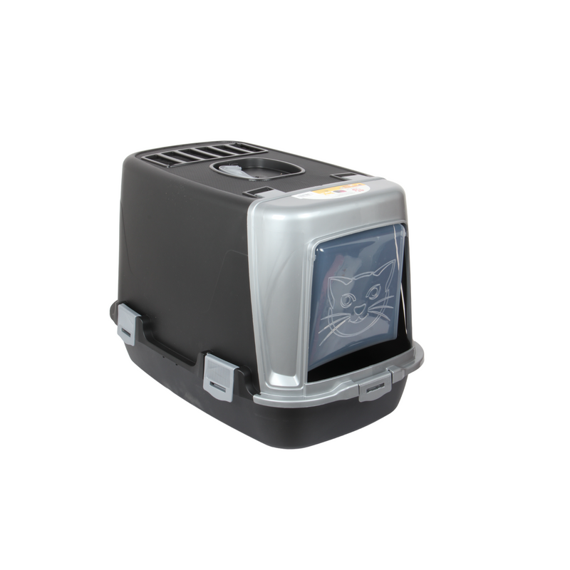 Pet Hooded Litter Tray Box with Scoop. Carbon Filter Litter Box.