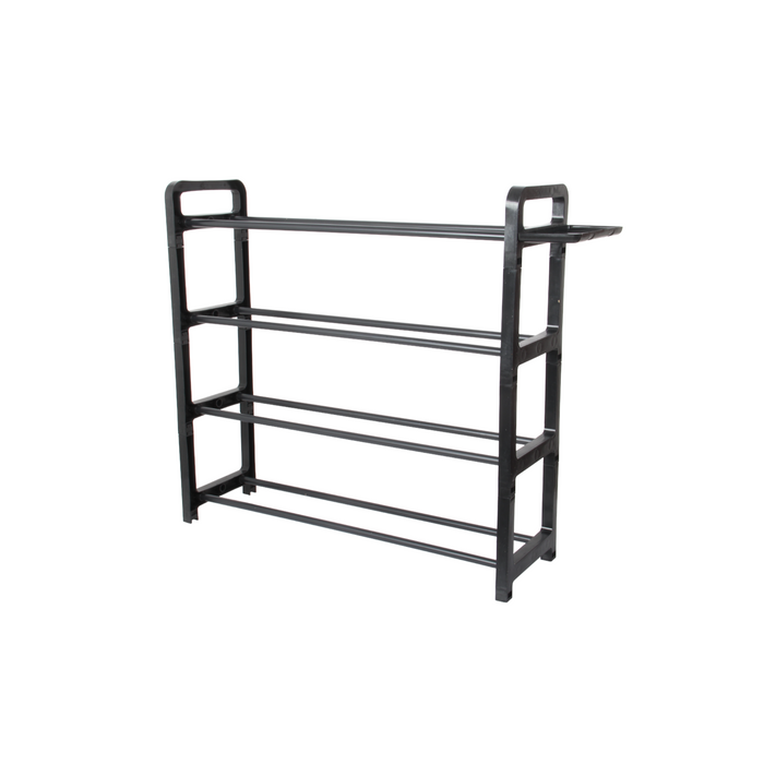4 Tier Shoe Rack. (up to 12 Pair) Shoe Storage Shelf with Storage Area. Shoe Stand.