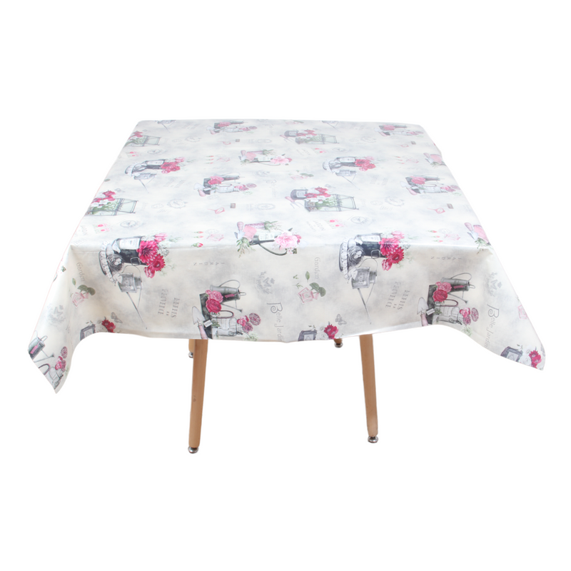 Square PVC Wipeable Waterproof Fibre Tablecloth (140x140 cm)