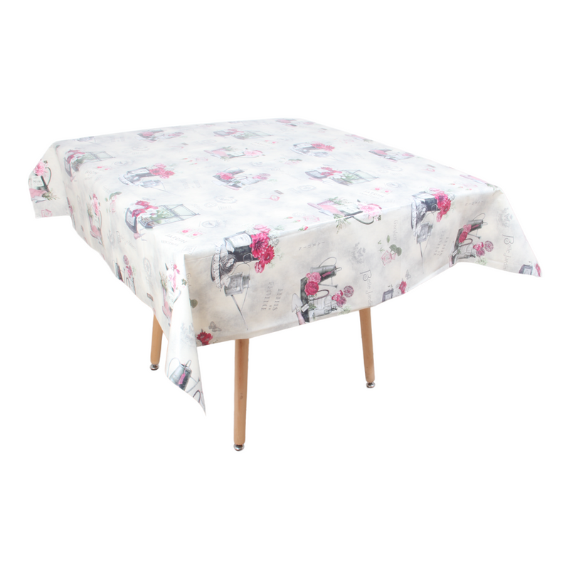 Square PVC Wipeable Waterproof Fibre Tablecloth (140x140 cm)