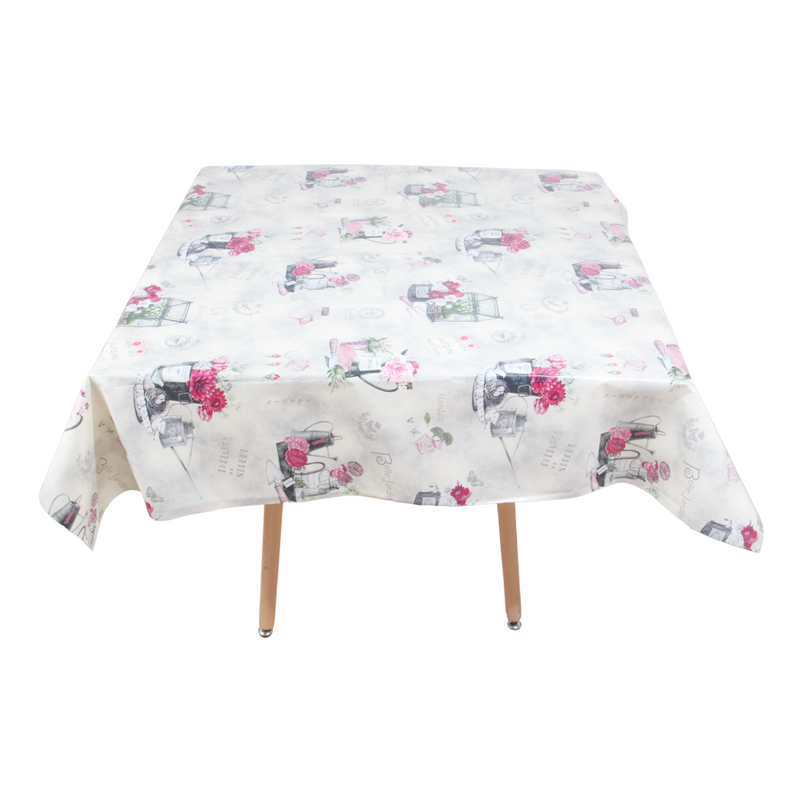 Square PVC Wipeable Waterproof Fibre Tablecloth (140x140 cm)