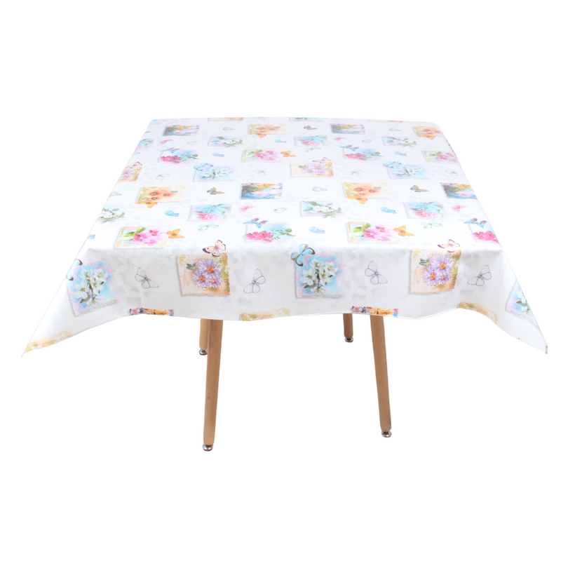 Square PVC Wipeable Waterproof Fibre Tablecloth (140x140 cm)